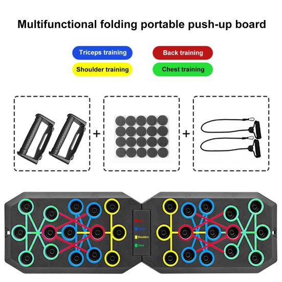 Foldable Push-up Board with Anti-Slip Grips Smart Counter Strong Load-bearing Push-Up Bar Abdominal Muscle Training Equipment