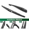 Wiper Rear Wiper Blade & Arm Set Kit For Nissan Versa 2007 - 2011 Windshield Windscreen Window Brush