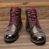 Plus Size Men's High-Top Leather Workwear Ankle Boots - US Size Fashion Martin Boots