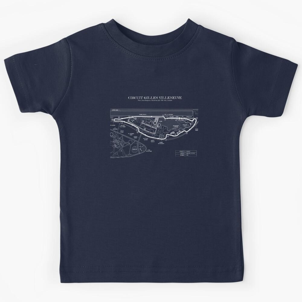 Circuit Gilles Villeneuve (White Stencil-No Background) Kids T-Shirt 140