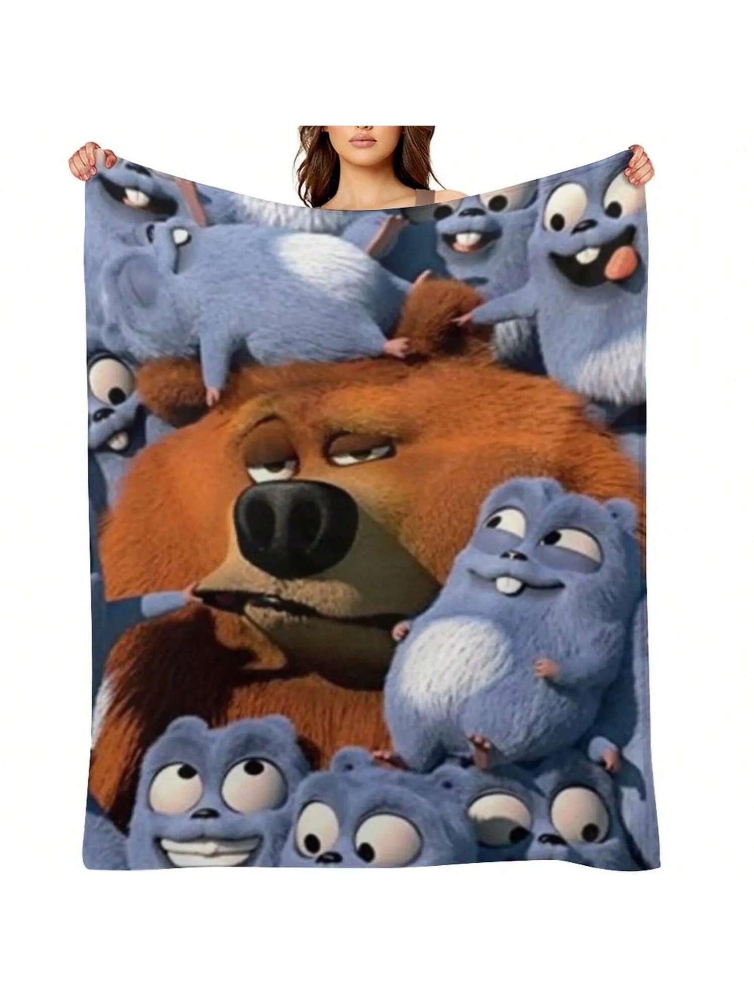 Grizzy And The Lemmings Throw Blanket Plaid Sleeping Bag Heavy To Sleep For Sofa Blankets 75X95CM