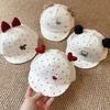 Baby Girl Boy Summer Cotton Sun Hat With Cherry Heart Dots For Newborns