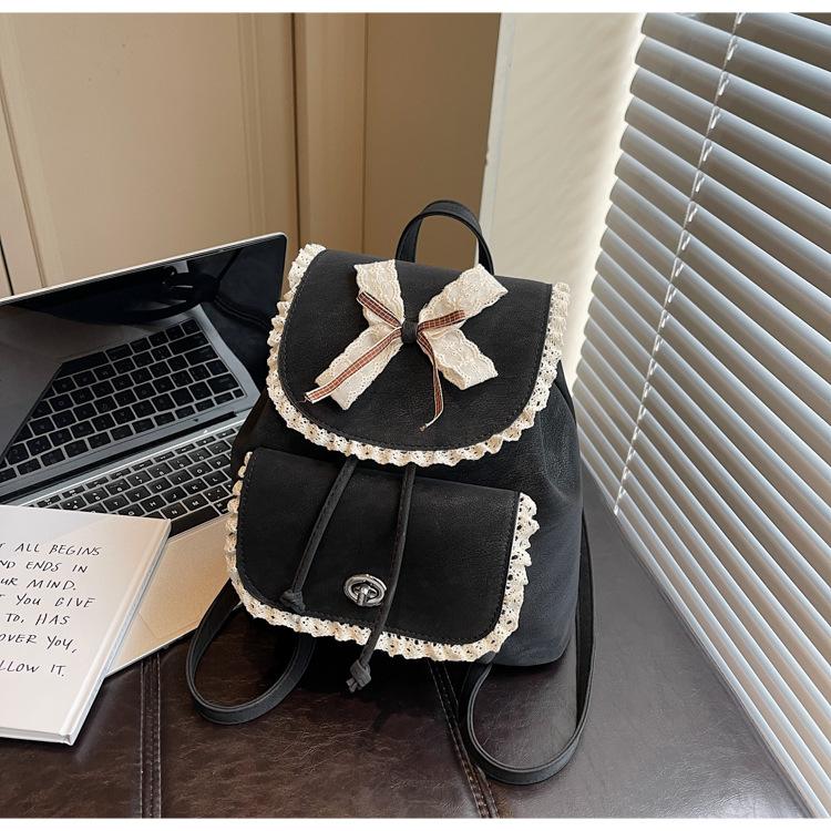 

Двухлямочная сумка - Нишевый дизайн, Повседневная школьная сумка для отдыха, Легкий туристический рюкзак чёрный