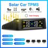 Solar TPMS Car Tire Pressure Monitoring System Tyre Pressure Security Colorful Digital Display 4 External Sensors Tire Pressure Temperature Warning