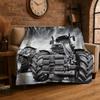 Classic Tractor Car Scenery Flannel Blanket Soft Throw Blanket for Bedroom Living Room Bed Travel Camping Picnic Nap Cover Gift