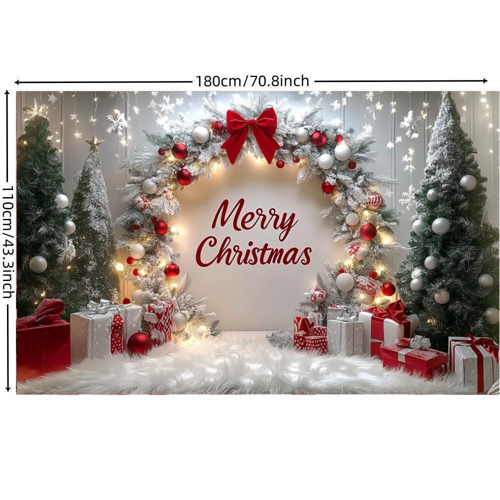 Christmas Decoration Arch Christmas Trees Gift Box Background Merry Christmas Banner Party Photo Backdrop Photography Background