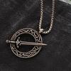 Stainless Steel Matte Long Sword Pendant Necklace with Embossed Design On a Round Hole Hollow Chain