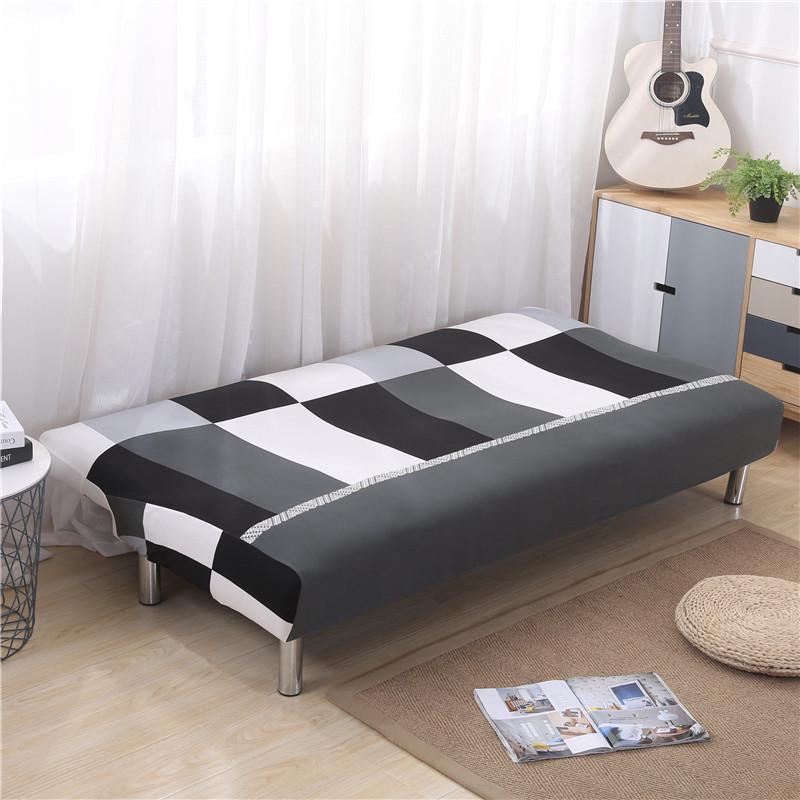 Elastic Non-Slip Printed Sofa Bed Cover Without Armrests