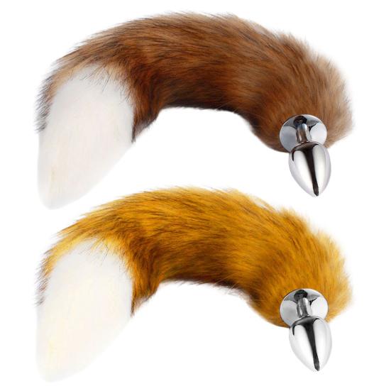 Yousheng Anal Plug Nice-looking Fluffy Metal Artificial Fox Tail Exotic Accessories Butt Plug Adult Product