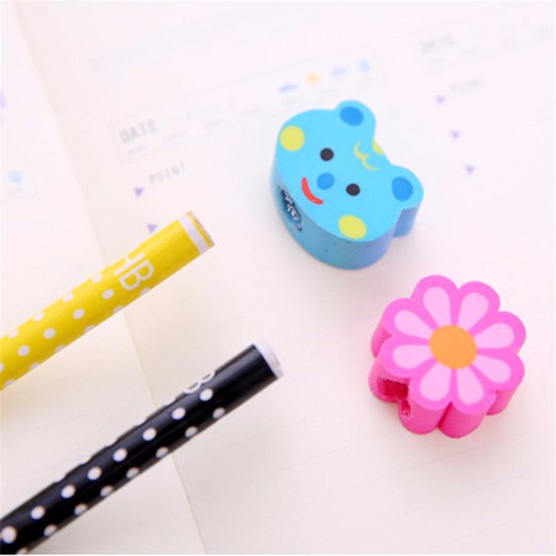 3/6/12PCS Cute Cartoon Animals Pencils with Eraser Creative Children Gift Stationery School Office Supplies