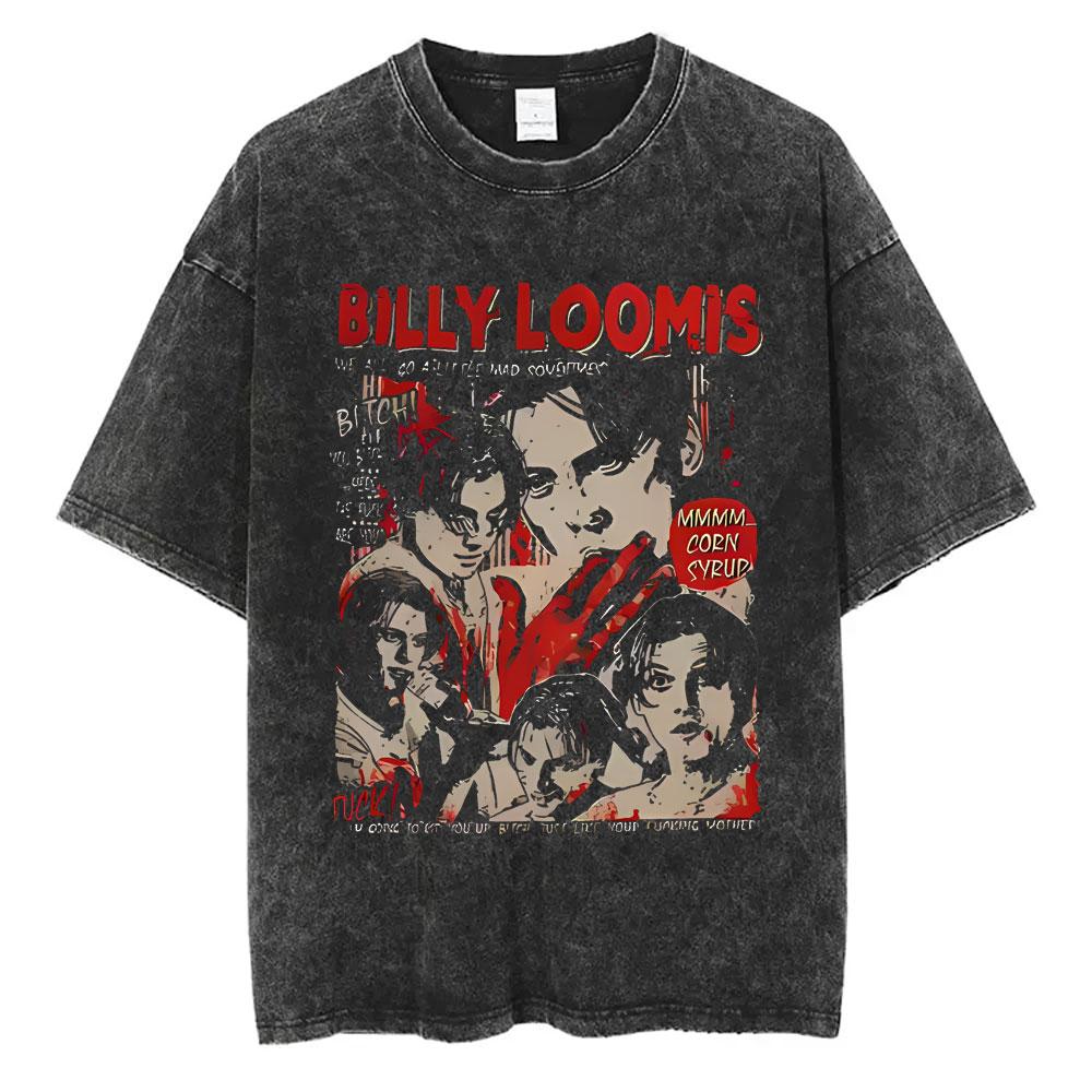 Washed Vintage s Horror Movie Scream Graphic Tshirt Billy Loomis Print T Shirts Men Women Casual Oversized Cotton Tshirts