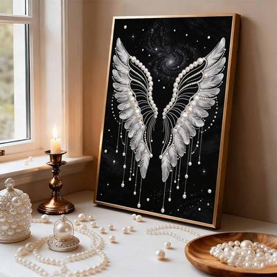 Fai da te La Pittura Artistica con Perle Le Ali di un Angelo per Adulti/Principianti Regalo Decorazione per la Casa Pitture di Gemme Perlate Pittura Artistica Artigianato 30x40cm Senza Cornice