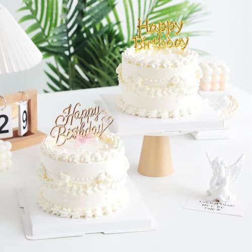 DEVENTORZ Happy Birthday Cake Topper, 1 Piece, 3D English Happy Birthday Cake Decoration, Happy Birthday Decoration Pick, Cake Insert Card, Anniversar