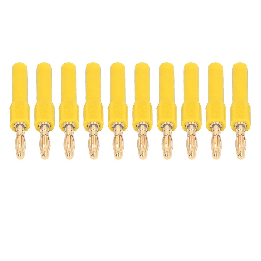 10Pcs Banana Plug 4.0mm Male To 2mm Female Connector 30V AC 60V DC 32A for Testing Yellow