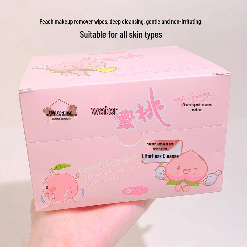

OTW Peach Gentle Makeup Remover Wipes - Individually Wrapped for Eyes, Face, Lips (30 Count)