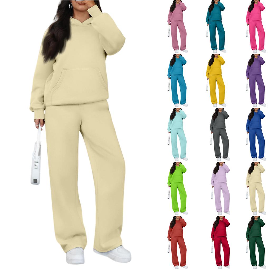 Damen Lässiger Warmer Hoodie Lässige Hose Wintersportanzug
