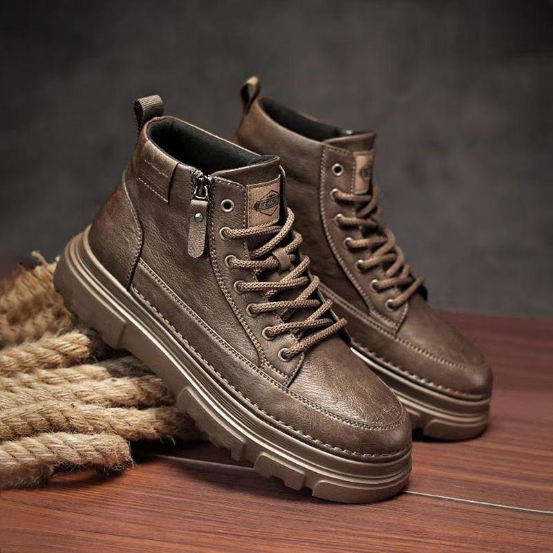 Soft Sole Soft Sole Autumn New Martin Boots Retro Men's Shoes High Top Leather Shoes Non-slip Shoes Casual Short Boots