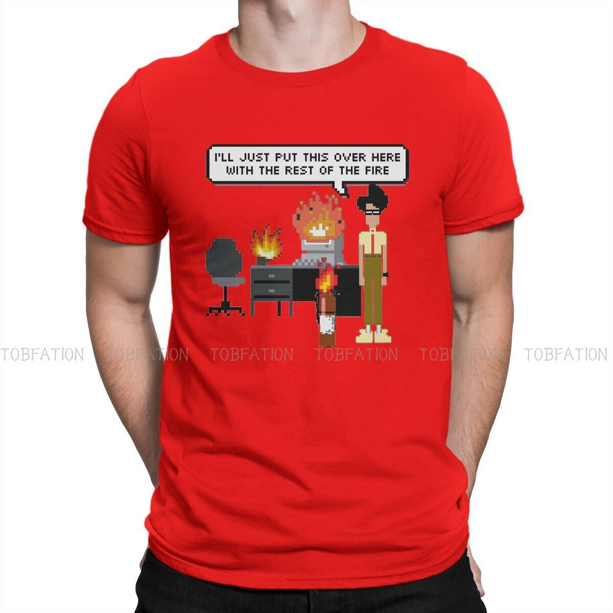 ZX The It Crowd The Fire T Shirt Vintage Alternative Mens Tshirt Oversized ONeck Streetwear S
