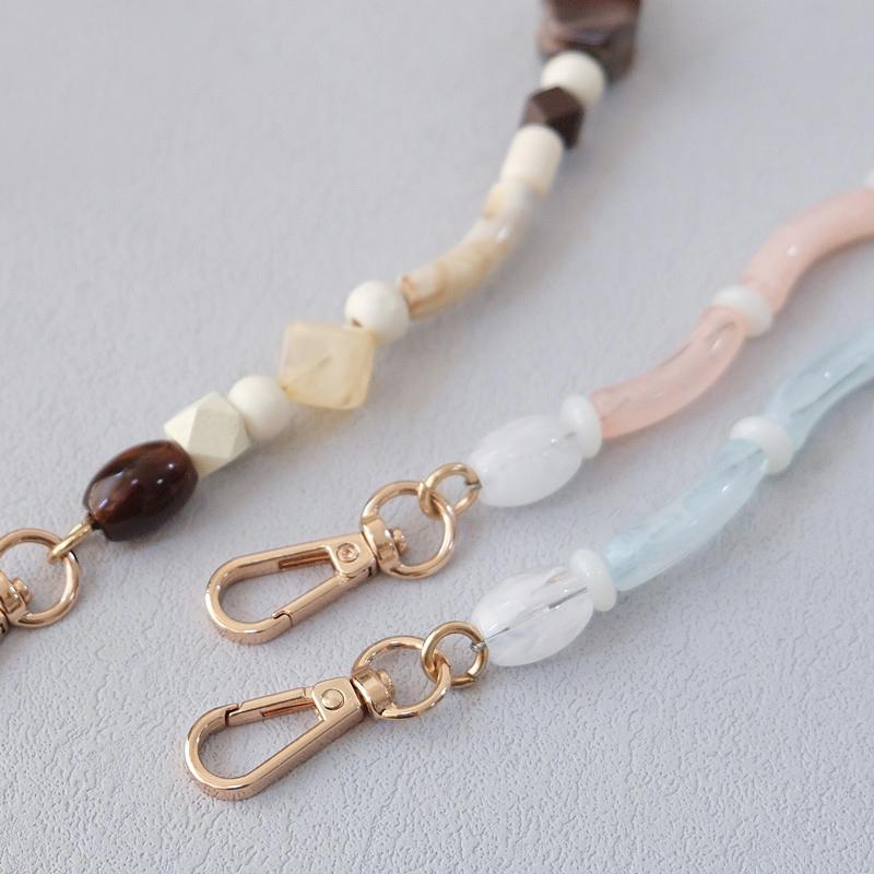 New Woman Bag Accessory Colorful Wood Resin Beads Handcrafted Wristband Acrylic Bag Chains Women Replacement Bag Handle Chain