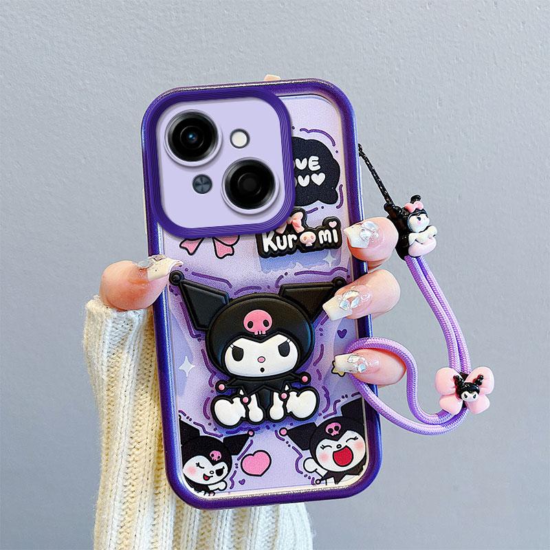 

Противоударный чехол KEYSION для TECNO Spark Go 1 Go 2025 со шнурком, силиконовый милый 3D-чехол для телефона с мультяшной куклой для Tecno Pop9 4G for Spark Go 1