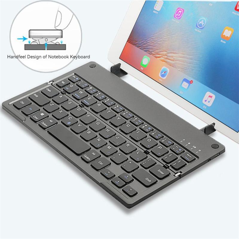 Folding Bluetooth-compatible Keyboard With Bracket Mini Portable Controller Universal For Mobile