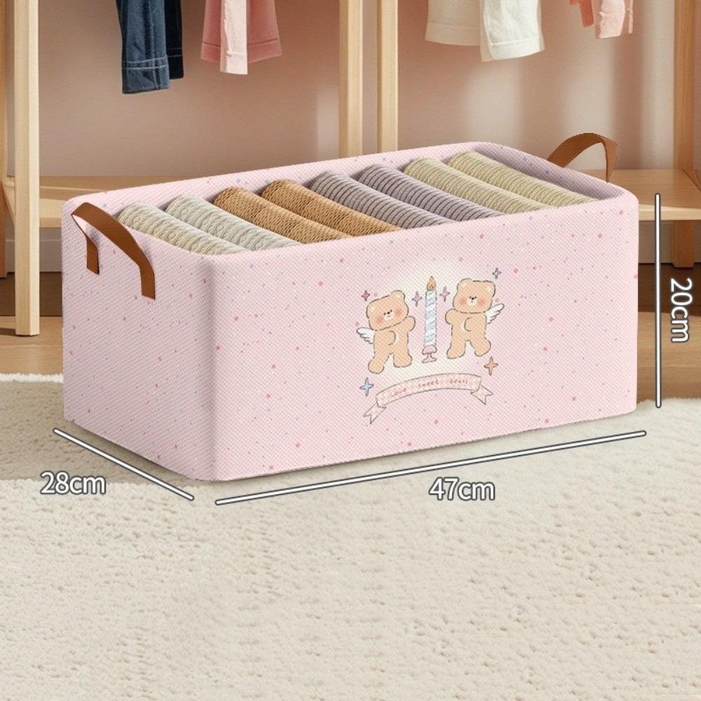 Cute Cartoon Printed Clothes Storage Box Foldable Multi-function Closet Organizer Bag Portable Wardrobe Organizer Household