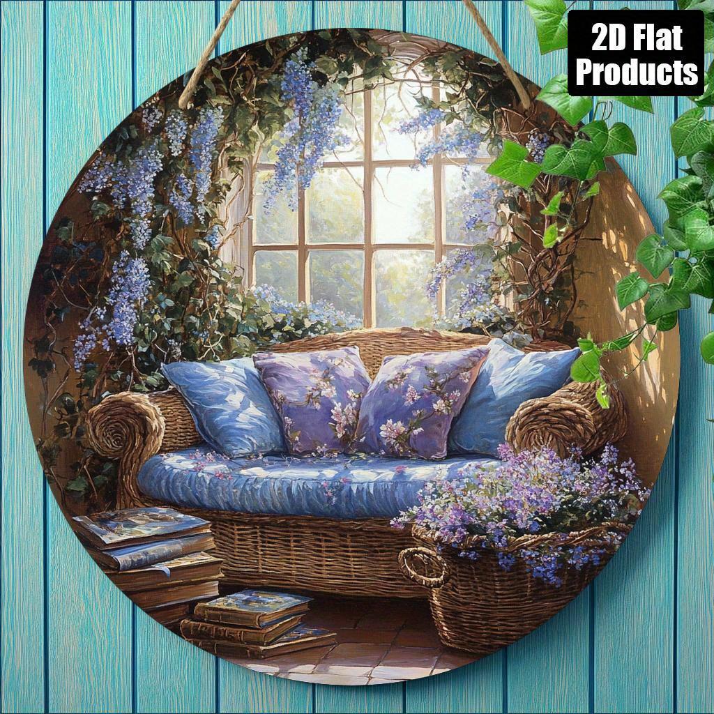 D Flat Coffee Time Latte Art  Alarm Clock Round Tin Sign Vintage Metal Wall Art for Kitchen Coffee Shop and Coffee Lover D