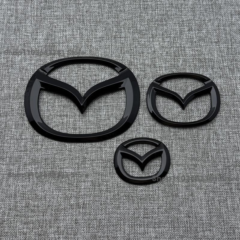 For Mazda MX5 Miata NC ND Front Grille Emblem Rear Trunk Badge Glossy Black ABS Logo Car Exterior Sticker Decal Accessories Rcfjz77