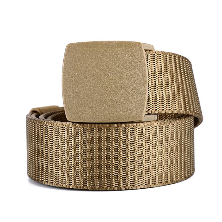 Outdoor Belt Men'S And Women'S Canvas Belt Spring And Summer Toothless Plastic Automatic Buckle Belt