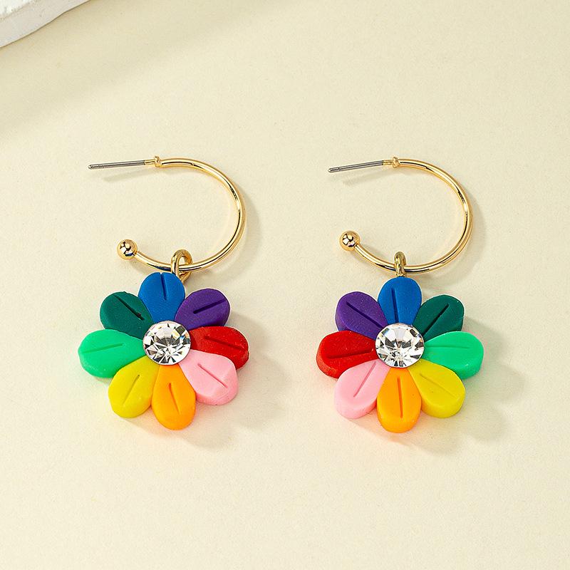 

Красочные серьги-пусеты с цветами - в японском и корейском стиле, милый и простой летний дизайн для женщин