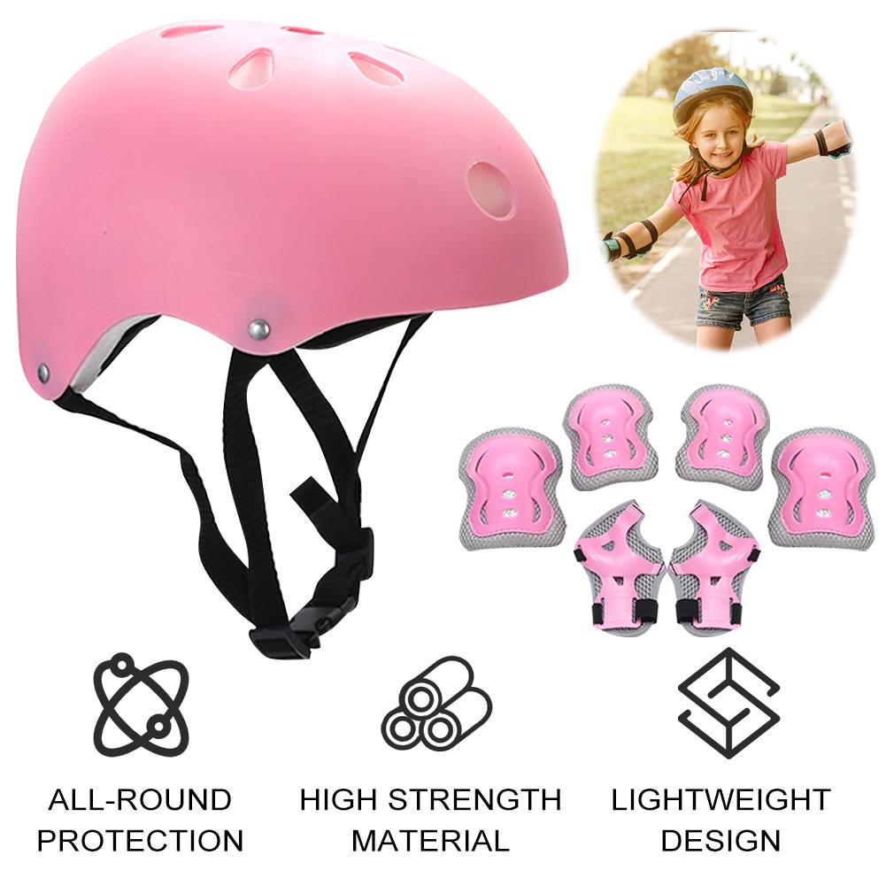 7Pcs/Set Kids Roller Skating Scooter Helmet Protection Safety Guard Boys Girls Safety Cycling Skateboard Helmet Knee Elbow Pads