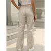 Women's Casual Cargo Pants with Multiple Pockets & Adjustable Drawstring Waist -  Leisure Outing Trousers, Fashion Cargo Pants,Nontransparent Fabric