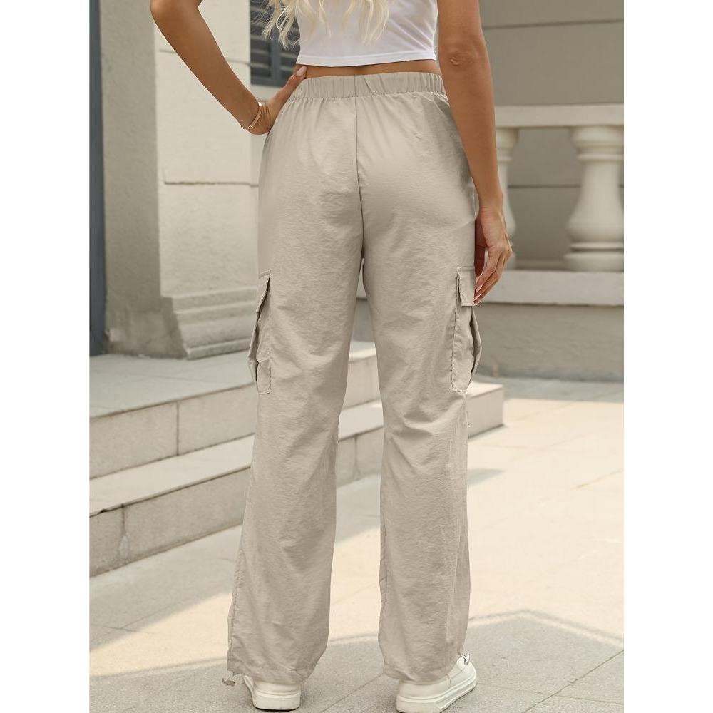 Pantaloni Cargo Casual da Donna con Tasche Multiple e Coulisse Regolabile in Vita - Pantaloni da Tempo Libero, Pantaloni Cargo alla Moda, Tessuto Non Trasparente