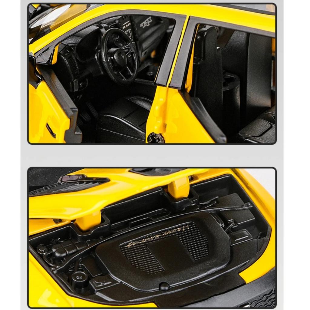 1/32 Scale Dodge RAM 1000 TRX Mammoth Picku Alloy Car Model Sound and Light Pull Back Children's Toy Collectibles Birthday Gift