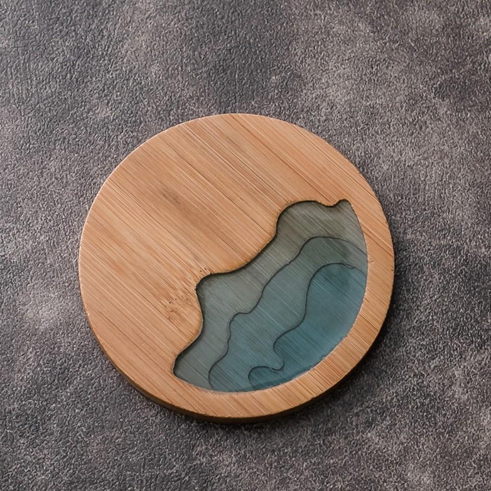 Ocean Wave Design Art Coaster Round Shape Cup Mat New Cup Holder  Home Decoration