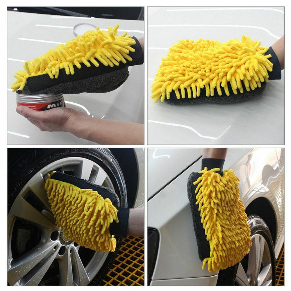 Guantes de Limpieza para Lavado de Coches Toalla de Super Microfibra Chenilla 2 en 1 Paño de Limpieza para Lavado de Coches Accesorios para Limpieza de Coches