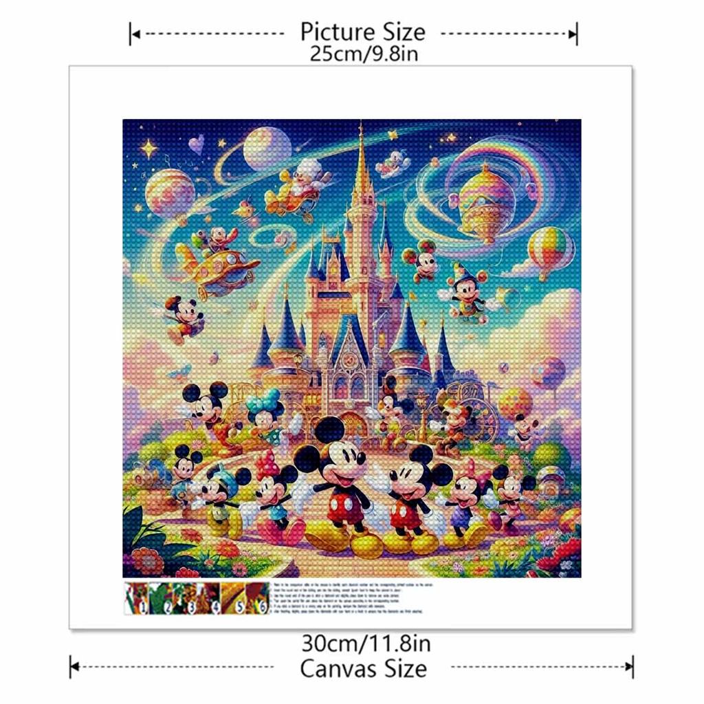 DIY Diamond Painting Round Diamond Mickey's Happy Family Full Diamond Mosaic Home Decoration Painting Cross Stitch Kit