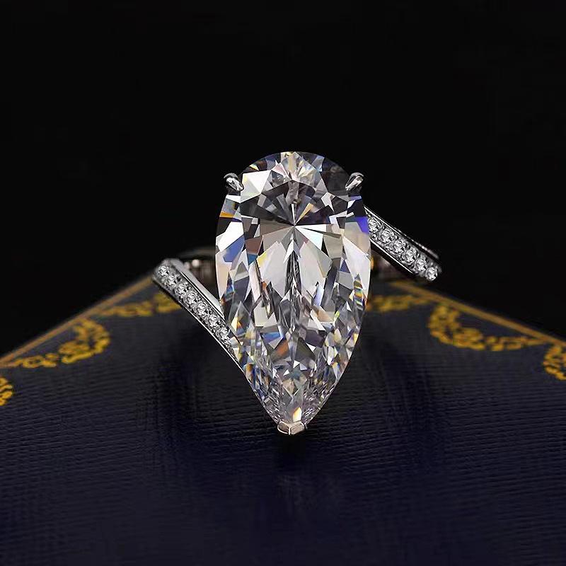 

Lulu Tong S925 Silver Teardrop High Carbon Simulated Diamond Ring – 2023 Proposal & Wedding Jewelry Size 5