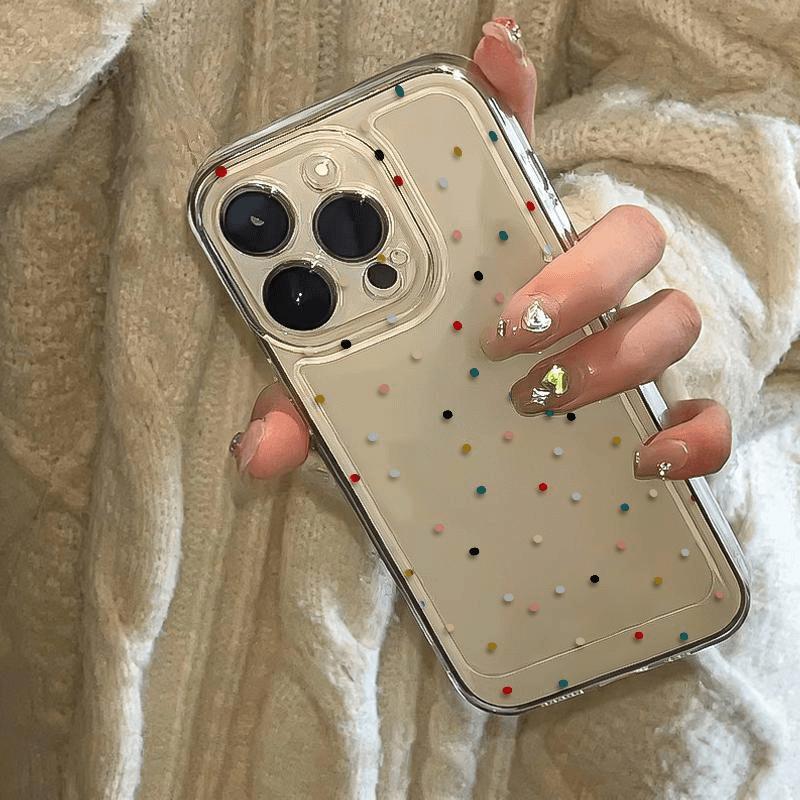 Colorful Polka Dot Case for Apple IPhone 11 Pro Max, IPhone 15, New Model 14, Full Coverage, 13 Soft Case, 12 Transparent