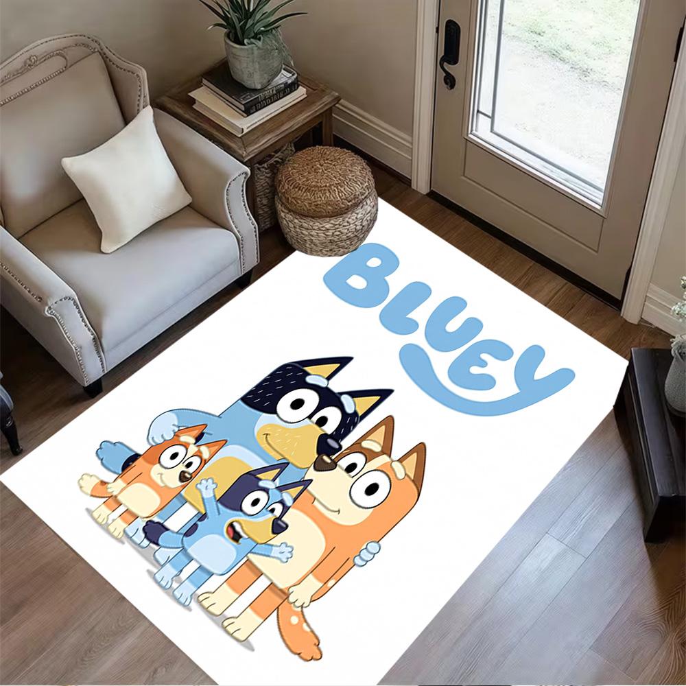 Bluey Family Adventure Carpet Perfect for Entryway Playrooms Game Room Living Rooms Antislip Carpet Anime Office Decor Gift for Festivals