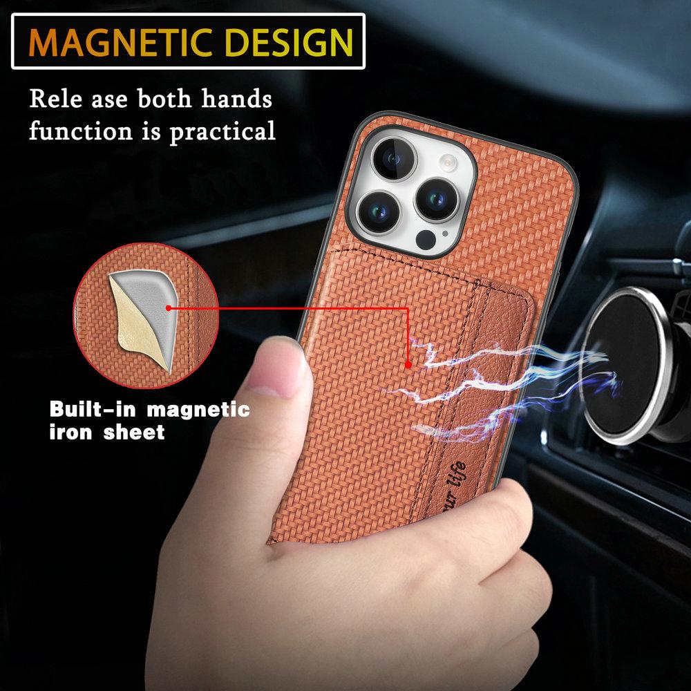 Leather Card Back Case for iPhone 16 Pro Max 15 Plus 14 13 Mini 12 11 16e 17 Pro Max Xs Xr X SE 6 7 8 Magnetic RFID Wallet Cover