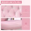 Sedia da Ufficio, Schienale Reclinabile, Altezza Regolabile, Aspetto Velluto, fino a 120 kg, Rosa