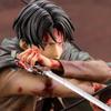 Kotobukiya Attack On Titan Levi Ackerman Anime Figure Battle Damaged Bloody Battle Kneeling Pose Collectible Statue Anime Model