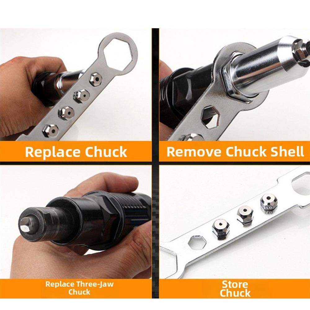 Material Plastic Metal Drill Rivet Adapter Power Tool Converter Tensile Strength Plastic And Metal Multiple Threaded Heads