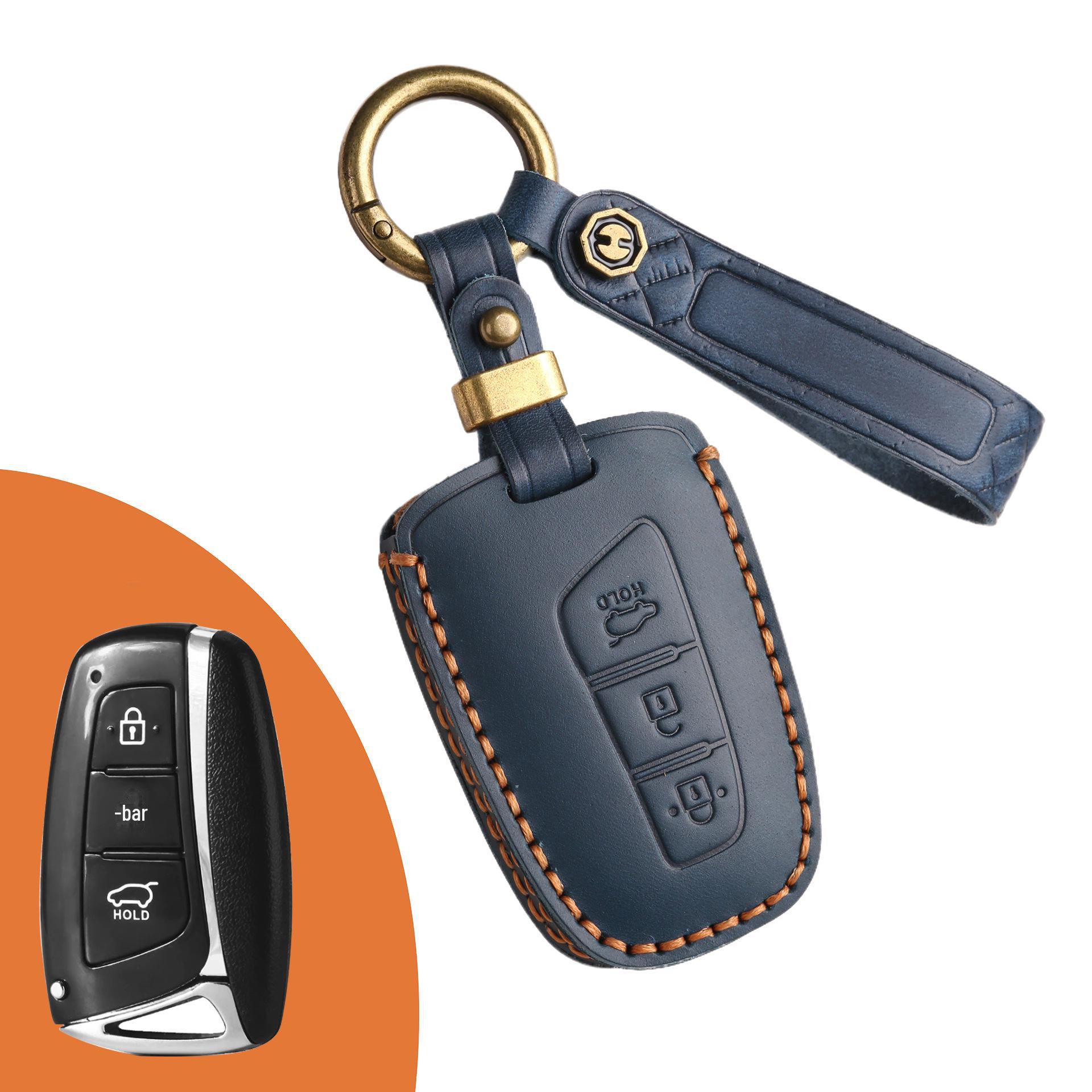 

Современный чехол для ключей IX45 из коровьей кожи ручной работы - креативный защитный чехол с пряжкой