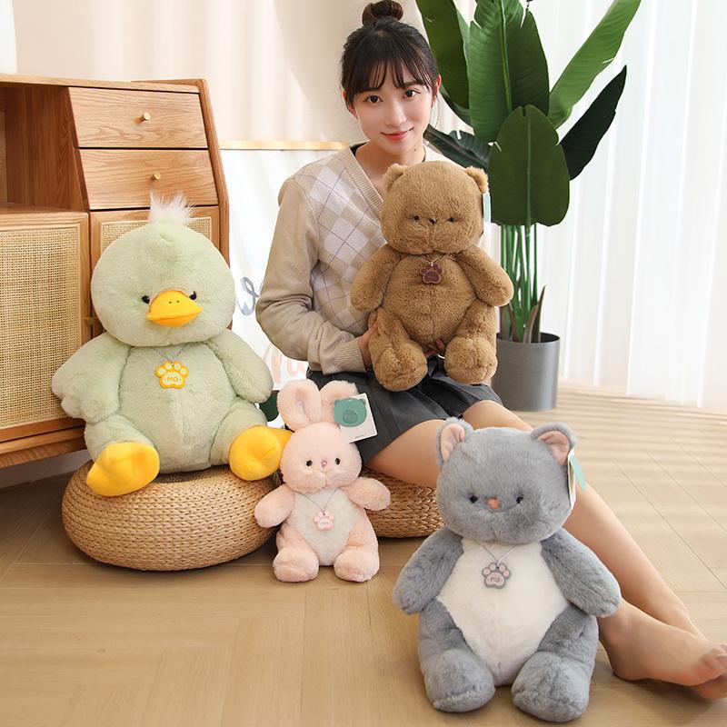 Soft Cute Plush Toys Bunny Cats Dog Duck  Bear Animal Pillow Stuffed Baby Sleep Doll Girls Lovely Decor Gift