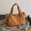 Retro Brown Nubuck Leather Messenger Bag For Women Big Travel Handbag Female Casual Simple Designer Shoulder Bag Sac A Main