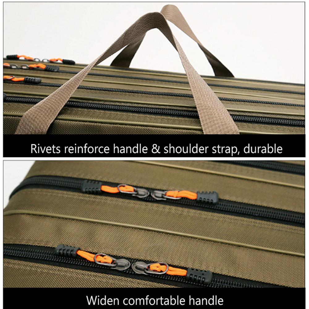 80cm/90cm/100cm/120cm Sacos para Cana de Pesca Impermeáveis 3/4 Camadas Estojo de Armazenamento para Carretilhas de Pesca Bolsa para Equipamentos e Iscas Mochila de Grande Capacidade