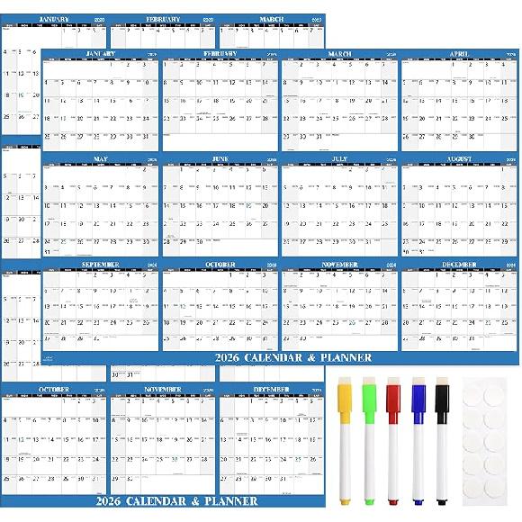 2026 Dry Erase Calendar for Wall - 2026 Calendar Dry Erase, Yearly Wall Calendar, 48  x 32 , Jan.2026 - Dec.2026, 2026 Wall Calendar Dry Erase, Large 2026 Dry Erase Calendar f