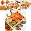 Exquisite Halloween Artificial Foam Pumpkin Set With Realistic Pine Cone Props